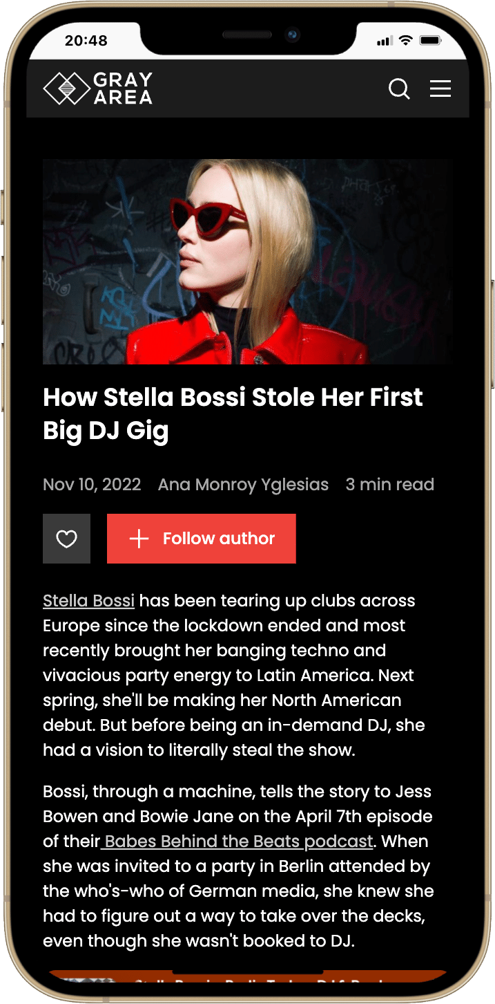 How Stella Bossi Stole Her First Big DJ Gig — Gray Area