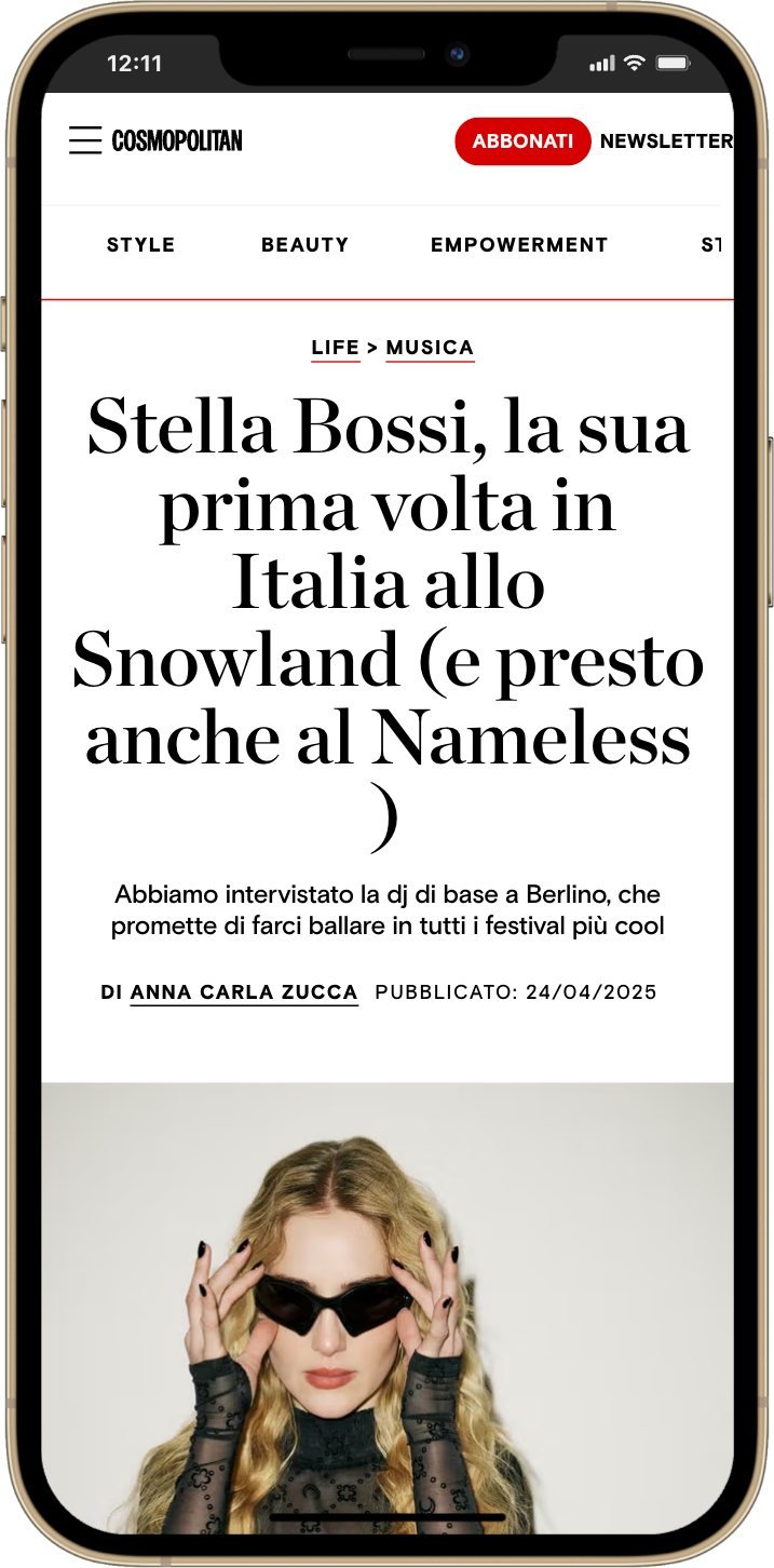 Cosmopolitan: DJ Stella Bossi at Snowland & Nameless
